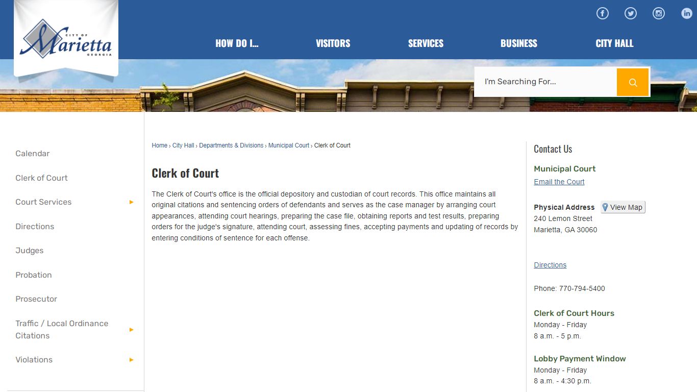 Clerk of Court | Marietta, GA