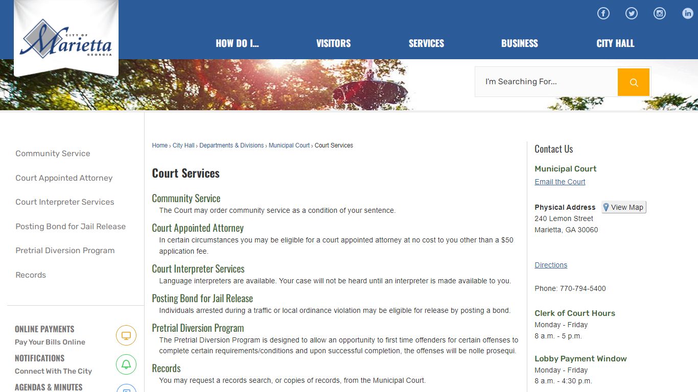Court Services | Marietta, GA